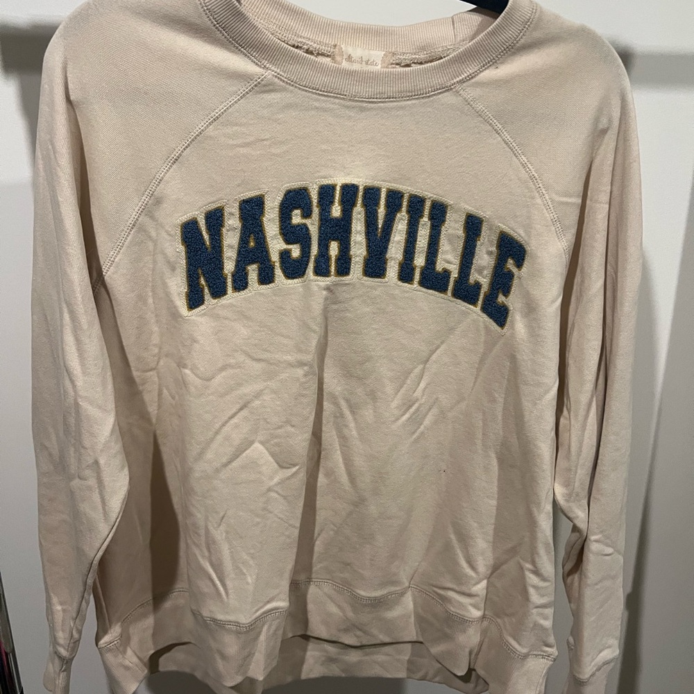 Altar'd State Beige Nashville Crew Neck Sweater